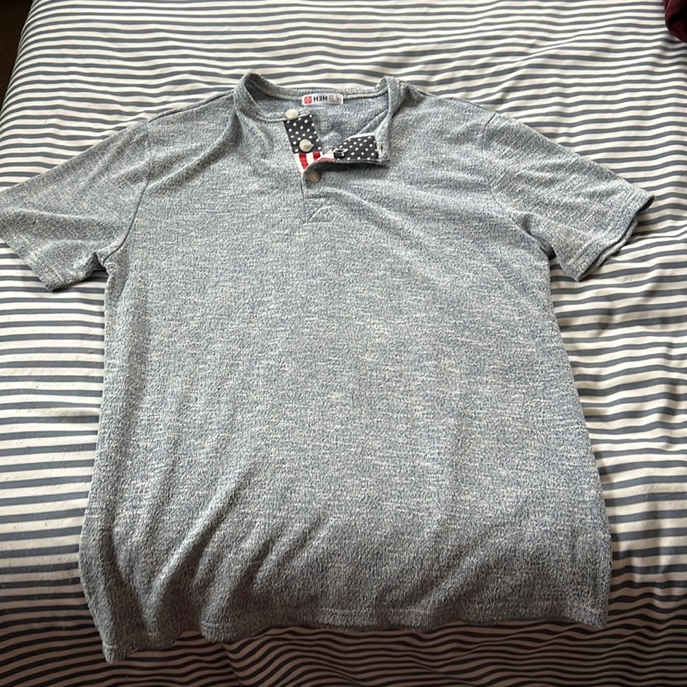 H2H 3 button short sleeve shirt